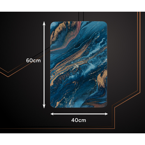 Covoras de baie antiderapant, Absorbant,  Uscare rapida, Din spuma poliuretanica si microfibra moale, Covor modern pentru dus, Cada, Lavoar sau toaleta, Albastru, 60 x 40 cm