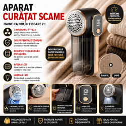 Aparat de curatat scame electric, Acumulator 1800 mAh, USB-C, Negru
