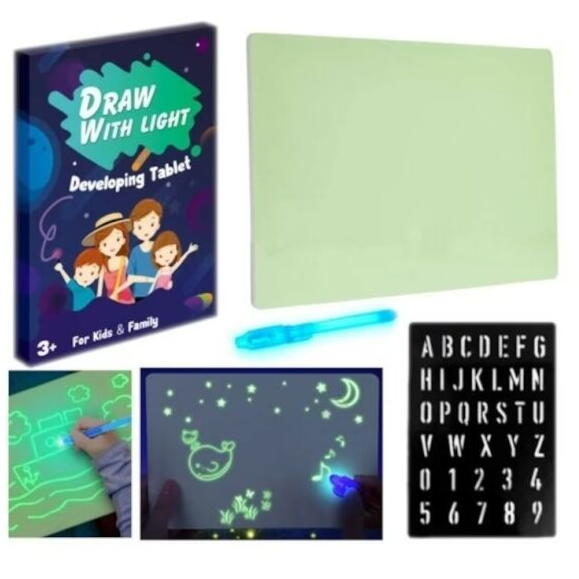 Tablita fosforescenta rescriptibila, interactiva, format A3, Pix Inclus, 40x30 cm