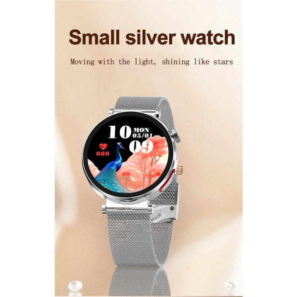 SmartWatch cu Senzor Glucometru, BIA, Ritm Cardiac, Nivel Oxigen, Tensiune Arteriala, EKG, Temperatura Corporala, Apel Bluetooth, SOS, Calculator, Ciclu Menstrual S880