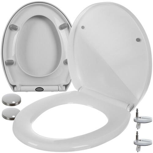 Capac WC cu Soft Close, Sistem Inchidere Lenta, Montaj Universal, Usor de Curatat, Kit de Montaj inclus, Alb