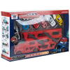 Set de joaca, Camion cu Masinute, Mega transportator de 6 masini, Echipament cu 3 platforme, 30x11.5x7 cm