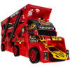 Set de joaca, Camion cu Masinute, Mega transportator de 6 masini, Echipament cu 3 platforme, 30x11.5x7 cm