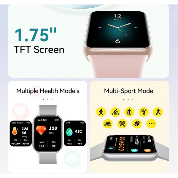 SmartWatch Cu Apel Bluetooth, Ritm Cardiac, Nivel Oxigen, Tensiune Arteriala, Moduri Sport, Calorii, Monitorizare Somn, Meniu RO, Nivel Stres, Calculator S881