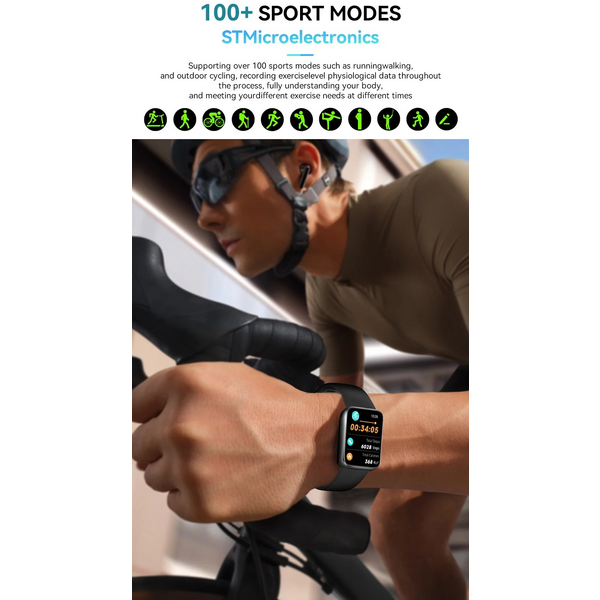 SmartWatch Cu Apel Bluetooth, Ritm Cardiac, Nivel Oxigen, Tensiune Arteriala, Moduri Sport, Calorii, Monitorizare Somn, Meniu RO, Nivel Stres, Calculator S882