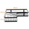 1+1 GRATIS Set Raft de Dus cu Etajere Colt pentru Baie, din Otel Inoxidabil, Organizator Baie cu Montare Usoara fara Gaurire, Design Modern, Negru