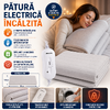 Patura Electrica Incalzita 150x80, moale, 3 trepte temperatura, 65 W, telecomanda, Alba