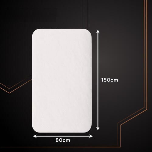 Patura electrica incalzita, moale, 3 trepte temperatura, 65 W, telecomanda, 150 x 80 cm, Alba