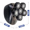 Aparat fara fir de ras, barbierit si tuns, 6 lame, 3 capete interschimbabile, 5 accesorii, IPX6, 600 mAh, USB, 9 x 7.5 x 8 cm, Negru