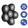 Aparat fara fir de ras, barbierit si tuns, 6 lame, 3 capete interschimbabile, 5 accesorii, IPX6, 600 mAh, USB, 9 x 7.5 x 8 cm, Negru