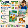 Carte tip Puzzle Magnetic , Set 47 magneti, 6 Cartonase Duble, Tema Animale