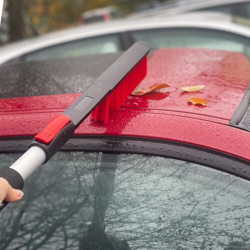 Racleta Auto Telescopica ,Lungime Reglabila de la 86 la 103 cm, Eficineta si Rezistenta, Razuitoare Detasabila, Prietenos cu Vopseaua Masinii, Negru/Rosu