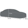 Husa Auto Mare Rezistenta la Razele UV, 572x180x120cm, Nu Ingheata pe Caroserie, Margini Duble Intarite, Benzi Elastice Cusute in Fata si in Spate care va Permit sa Fixati Husa de Bara de Protectie, Set cu Geanta, Gri