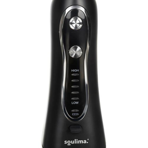 Irigator bucal profesional portabil, 5 moduri, 8 duze, 300 ml, 2500 mAh, IPX7, pentru dinti, gingii, limba si nas, Negru