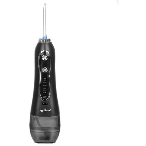 Irigator bucal profesional portabil, 5 moduri, 8 duze, 300 ml, 2500 mAh, IPX7, pentru dinti, gingii, limba si nas, Negru