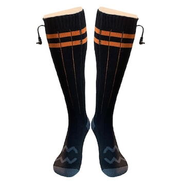 Set Sosete Incalzite Electric, cu Power Banks Incluse, 4 Trepte de Caldura, ReincarcabilE, Baterie mare de 4000 mAh, durata lunga de viata pana la 65 °C zona mare de incalzire, control prin butoane, Marimea 37-46, Negru