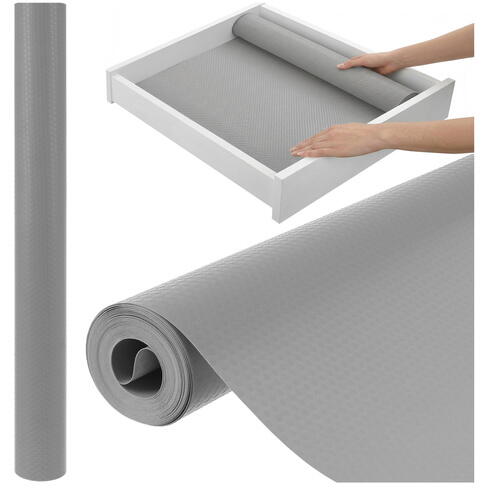 Folie antiderapanta pentru sertare, Impermeabila, Grosime 0.7 mm, 500 x 50 cm, Gri