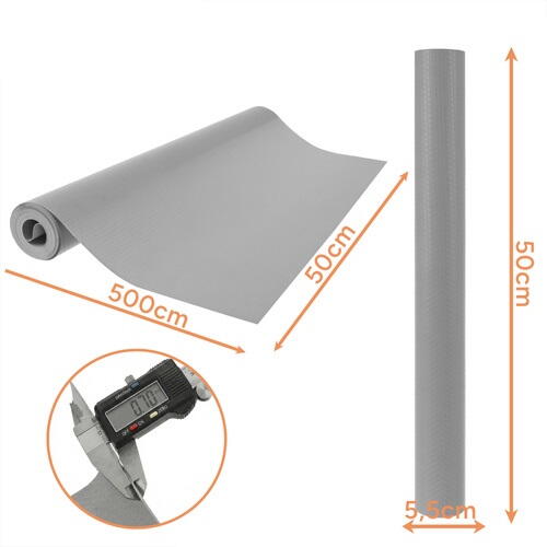 Folie antiderapanta pentru sertare, Impermeabila, Grosime 0.7 mm, 500 x 50 cm, Gri