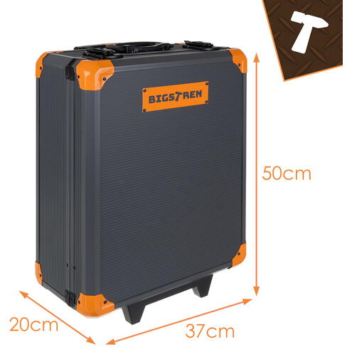 Trusa de 1000 scule XXL tip troler, Otel Crom-Vanadiu, 4 Organizatoare Detasabile, Manere Antiderapante, Varfuri Magnetice, 50 x 37 x 20 cm