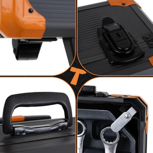 Trusa de 1000 scule XXL tip troler, Otel Crom-Vanadiu, 4 Organizatoare Detasabile, Manere Antiderapante, Varfuri Magnetice, 50 x 37 x 20 cm