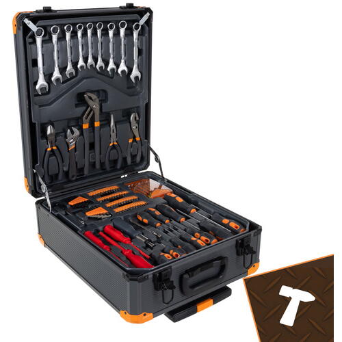 Trusa de 1000 scule XXL tip troler, Otel Crom-Vanadiu, 4 Organizatoare Detasabile, Manere Antiderapante, Varfuri Magnetice, 50 x 37 x 20 cm