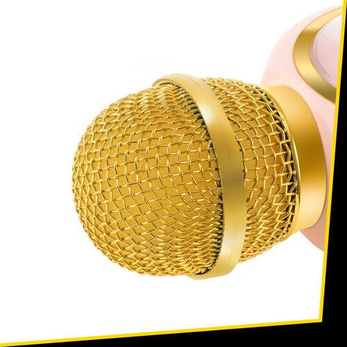 Microfon de karaoke pentru copii, Model Iepuras, Compatibil Bluetooth, Silentios, Fara fir, Roz