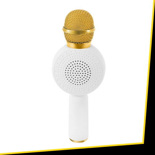 Microfon de karaoke pentru copii, Model Iepuras, Compatibil Bluetooth, Silentios, Fara fir, Alb