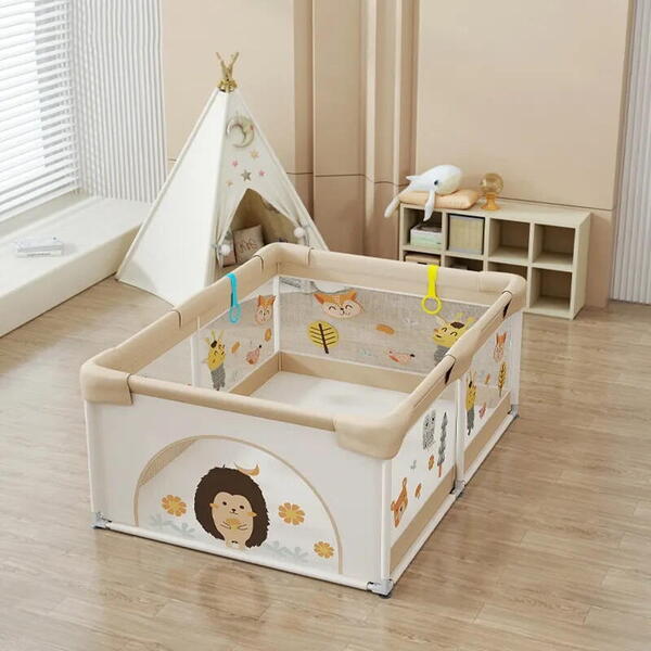 Tarc de joaca pentru copii, centru de activitati, interior si exterior, cu plasa de protectie si usa, bile incluse, protectie bare, XL 120x160cm Multicolor