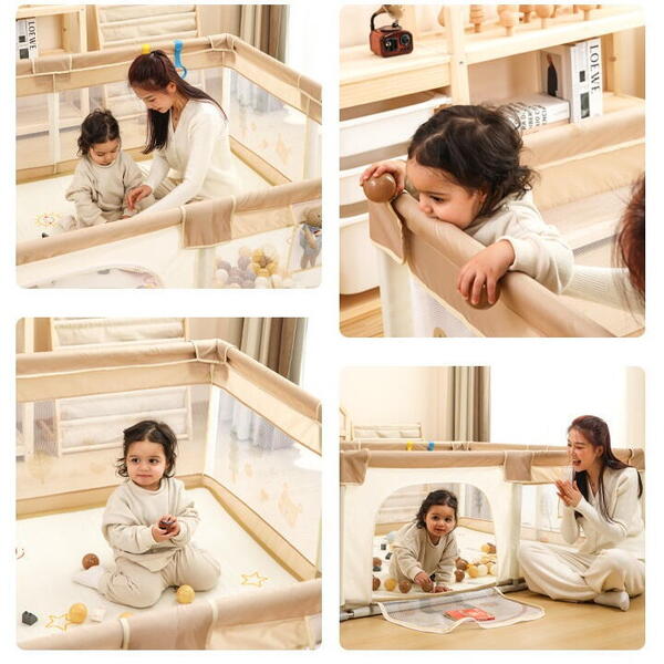 Tarc de joaca pentru copii, centru de activitati, interior si exterior, cu plasa de protectie si usa, bile incluse, protectie bare, XL 120x160cm Multicolor