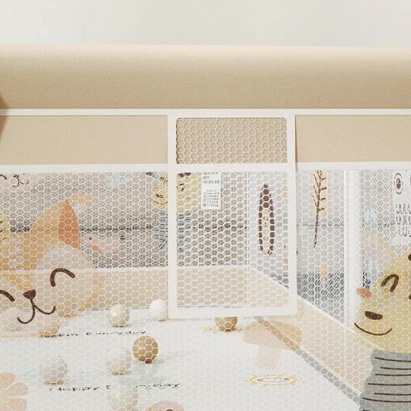 Tarc de joaca pentru copii, centru de activitati, interior si exterior, cu plasa de protectie si usa, bile incluse, protectie bare, XL 120x160cm Multicolor