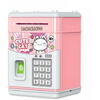Pusculita pentru copii tip seif, Cod pin si amprenta, Muzica, Rulare automata a banilor, Cute Cat, Roz