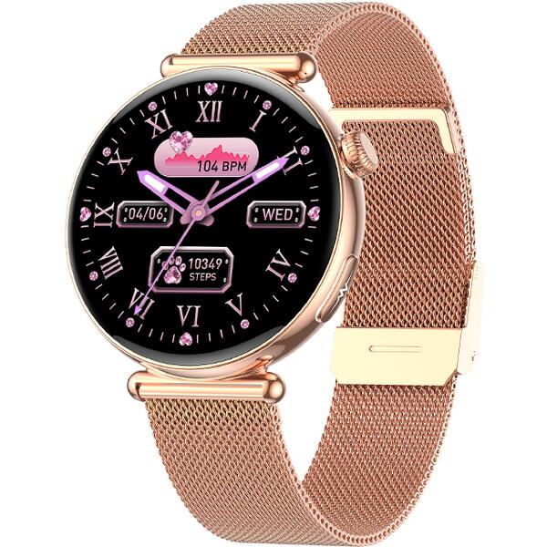 SmartWatch cu EKG, Ritm Cardiac, Temperatura Corporala, Nivel Oxigen, HRV, Tensiune Arteriala, Calculator, Asistent Vocal Inteligent AI, Apel Bluetooth S883