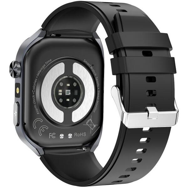 SmartWatch cu EKG, Ritm Cardiac, Temperatura Corporala, Nivel Oxigen, HRV, Tensiune Arteriala, Calculator, Asistent Vocal Inteligent AI, Apel Bluetooth S886