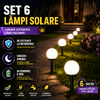 Lampă solară de grădină – sferică, set de 6 buc
