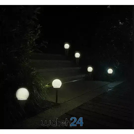 Lampă solară de grădină – sferică, set de 6 buc