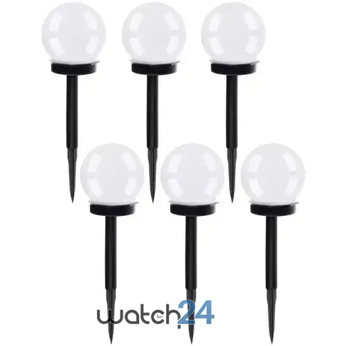 Lampă solară de grădină – sferică, set de 6 buc