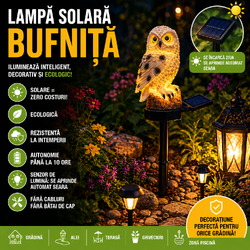 Lampă solară de grădină – bufniță