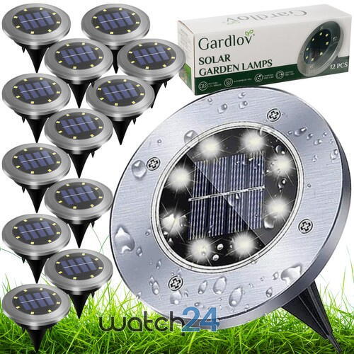 Set 12 Lămpi Solare de Grădină Alb Rece cu Senzor de Mișcare IP65 11.5cmx12.5cmcm