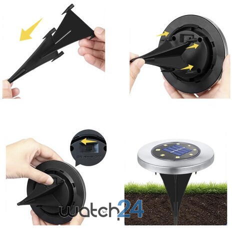 Set 12 Lămpi Solare de Grădină Alb Rece cu Senzor de Mișcare IP65 11.5cmx12.5cmcm