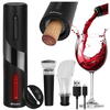 Set Tirbuson Electric, Reincarcabil, Accesoriu taiat folie, Pompa vid, Dop sticla vin cu pompita pentru scos aerul