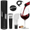 Set Tirbuson Electric, Reincarcabil, Accesoriu taiat folie, Pompa vid, Dop sticla vin cu pompita pentru scos aerul