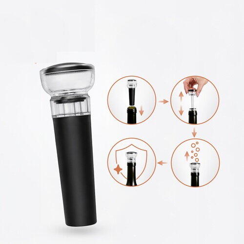 Set Tirbuson Electric, Reincarcabil, Accesoriu taiat folie, Pompa vid, Dop sticla vin cu pompita pentru scos aerul
