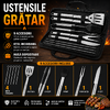 Set 9 Ustensile Gratar, Otel Inoxidabil, Husa Inclusa