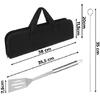 Set 9 Ustensile Gratar, Otel Inoxidabil, Husa Inclusa