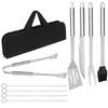 Set 9 Ustensile Gratar, Otel Inoxidabil, Husa Inclusa