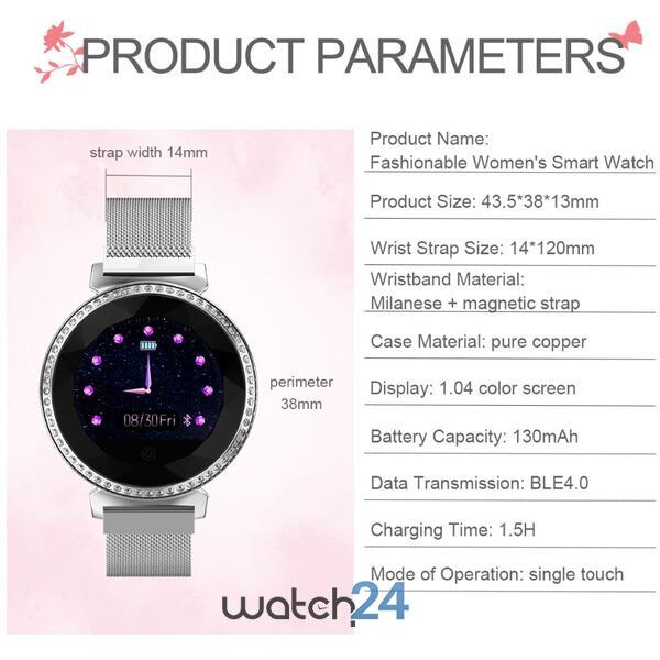 Smartwatch cu Bluetooth, Calendar menstrual, BPM, MMHG, Notificari, Alarma, Moduri sport  S120