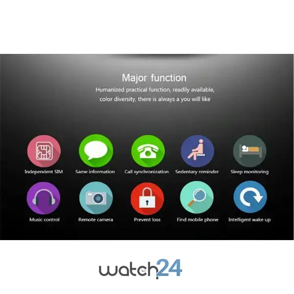 Smartwatch cu Bluetooth, Functie apelare (SIM), Pedometru, Monitorizare somn, Alarma S105