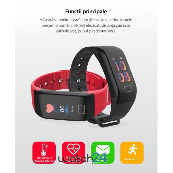 Bratara fitness cu Bluetooth, monitorizare ritm cardiac, notificari, functii fitness S127