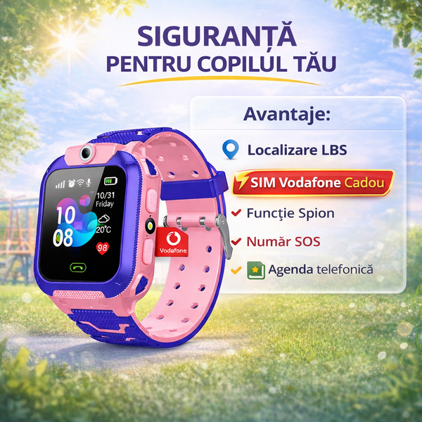 SmartWatch pentru copii cu functie telefon (SIM), Camera, Functie Monitorizare, Localizare LBS, Apelare SOS, Agenda telefonica S320