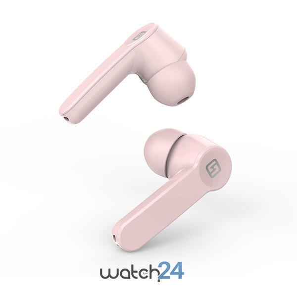 Casti Bluetooth 5.0 HiFuture Flybuds TWS Earbuds, Microfon, raspundere si respingere apel, Accesare vocala Siri sau Google Assistance, HD Voice, Control media, Touch pe casca, Roz
